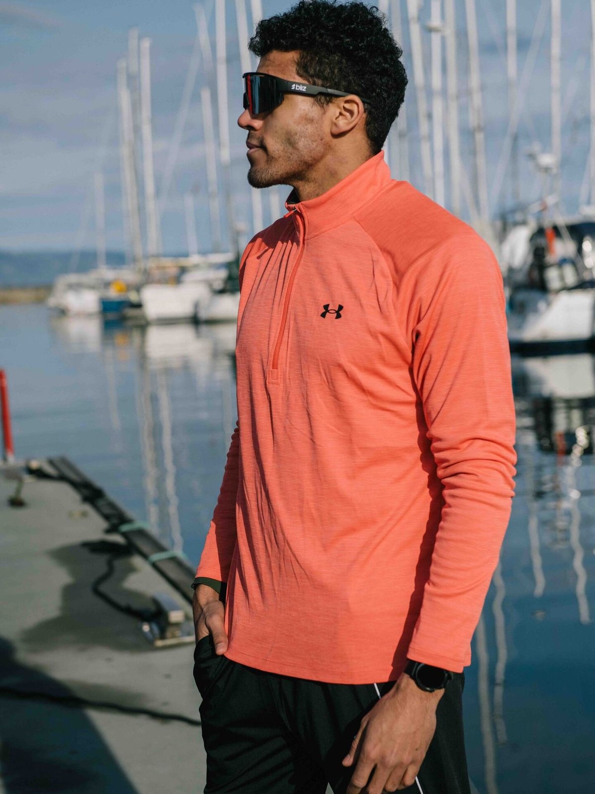 Under Armour Tech Textured 1/2 Zip Venom Red / Black