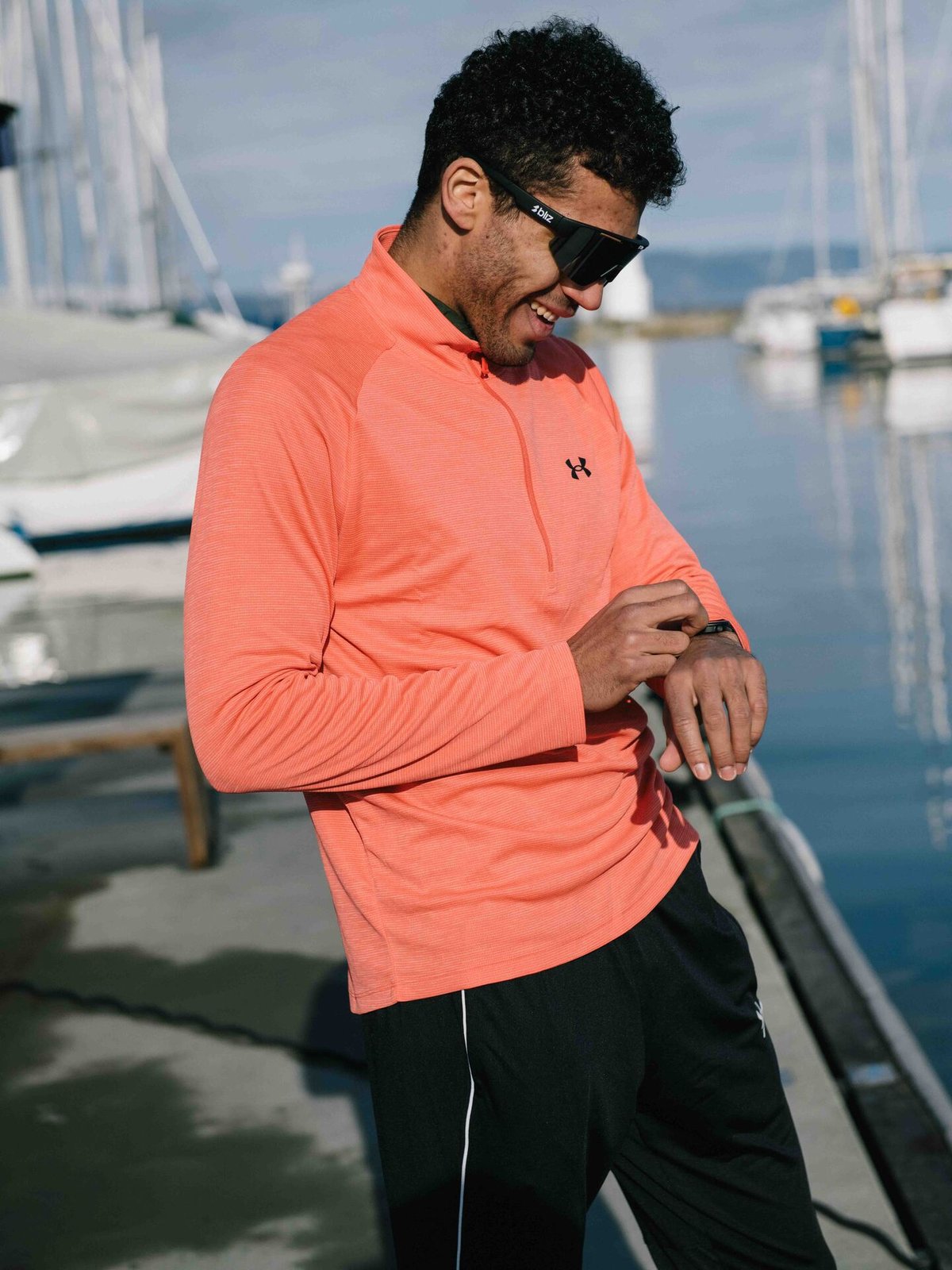 Under Armour Tech Textured 1/2 Zip Venom Red / Black