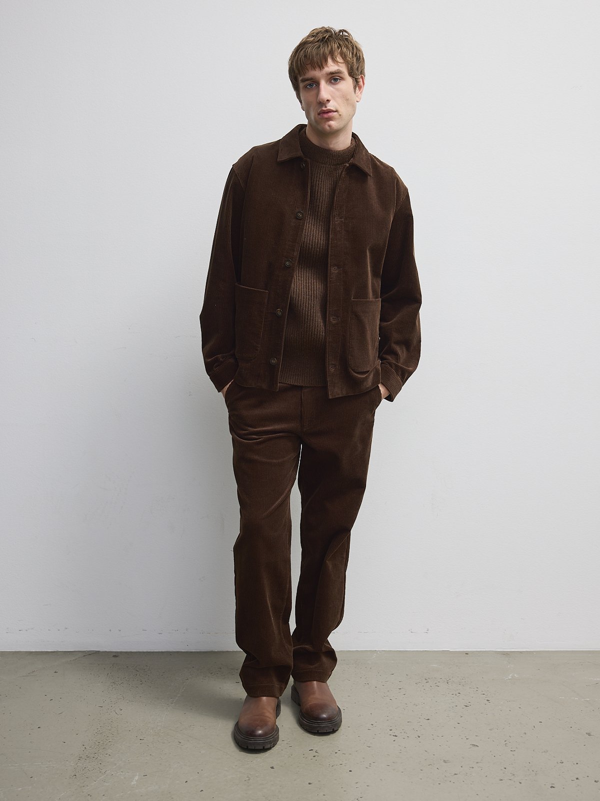 Plain Units Luke Corduroy Overshirt Brun