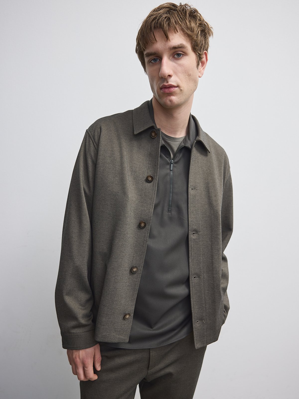 Plain Units Mark Overshirt Jersey Grå