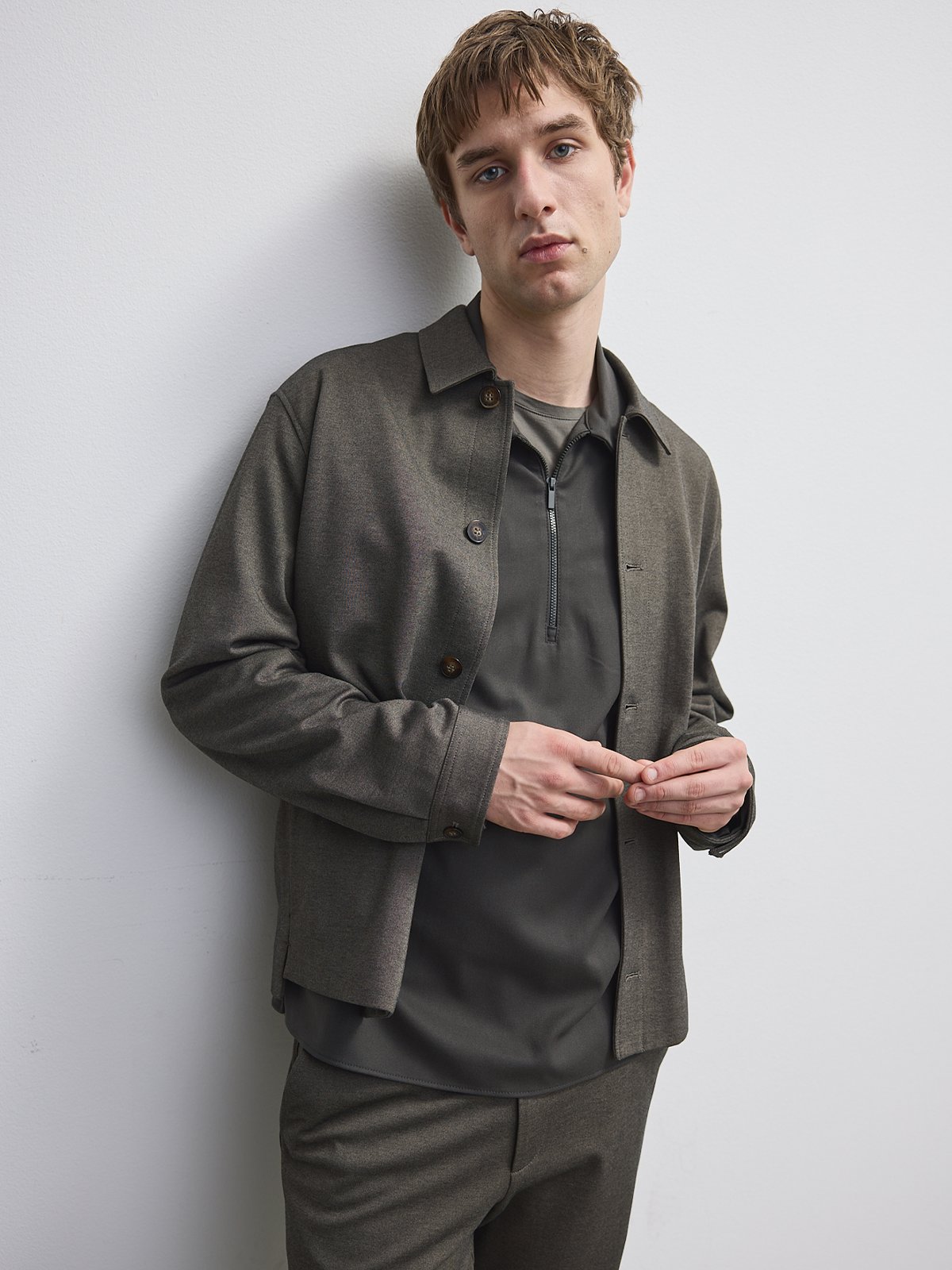 Plain Units Mark Overshirt Jersey Grå