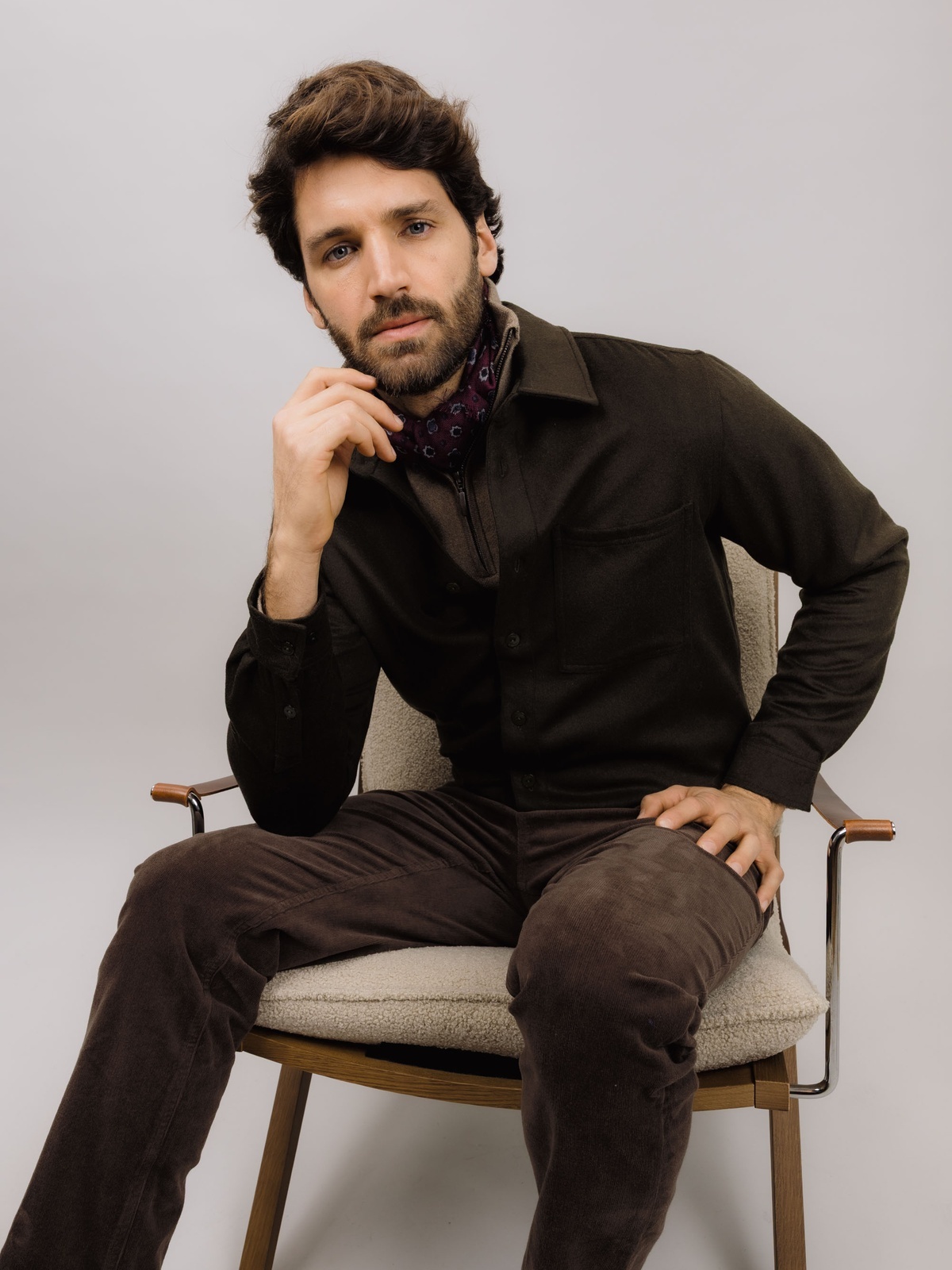 Urban Pioneers Orazio Wool Shirt Dark Olive
