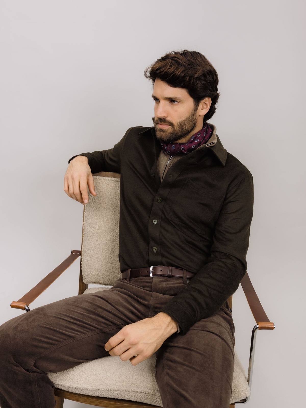 Urban Pioneers Orazio Wool Shirt Dark Olive