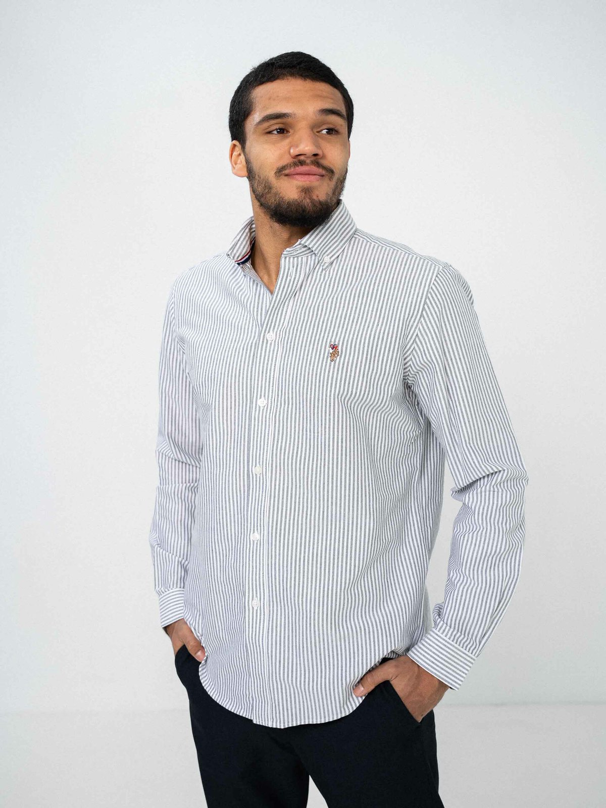 U.S. Polo Assn. Armin Oxford Regular Shirt Dark Sapphire Striped