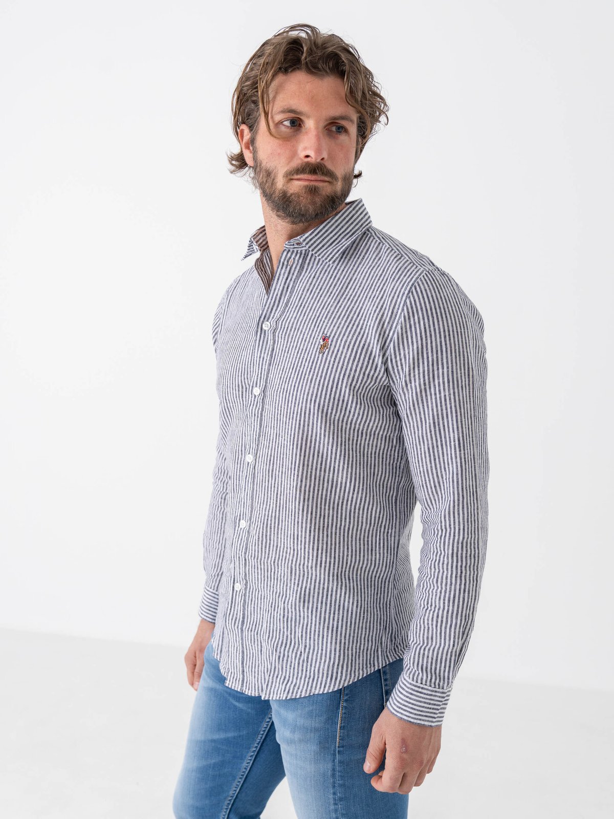 U.S. Polo Assn. Bolt Shirt Dark Sapphire Stripe