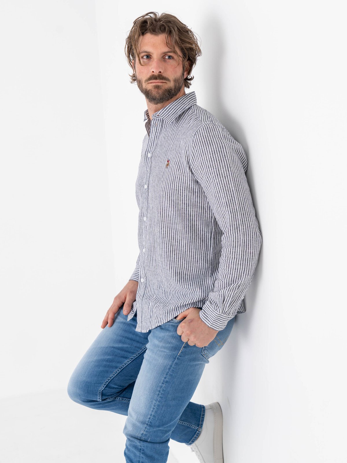 U.S. Polo Assn. Bolt Shirt Dark Sapphire Stripe