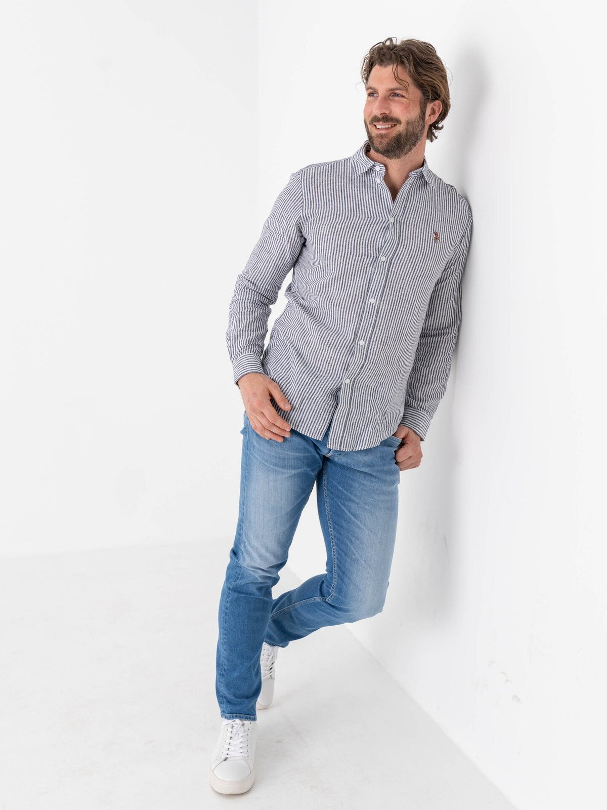 U.S. Polo Assn. Bolt Shirt Dark Sapphire Stripe