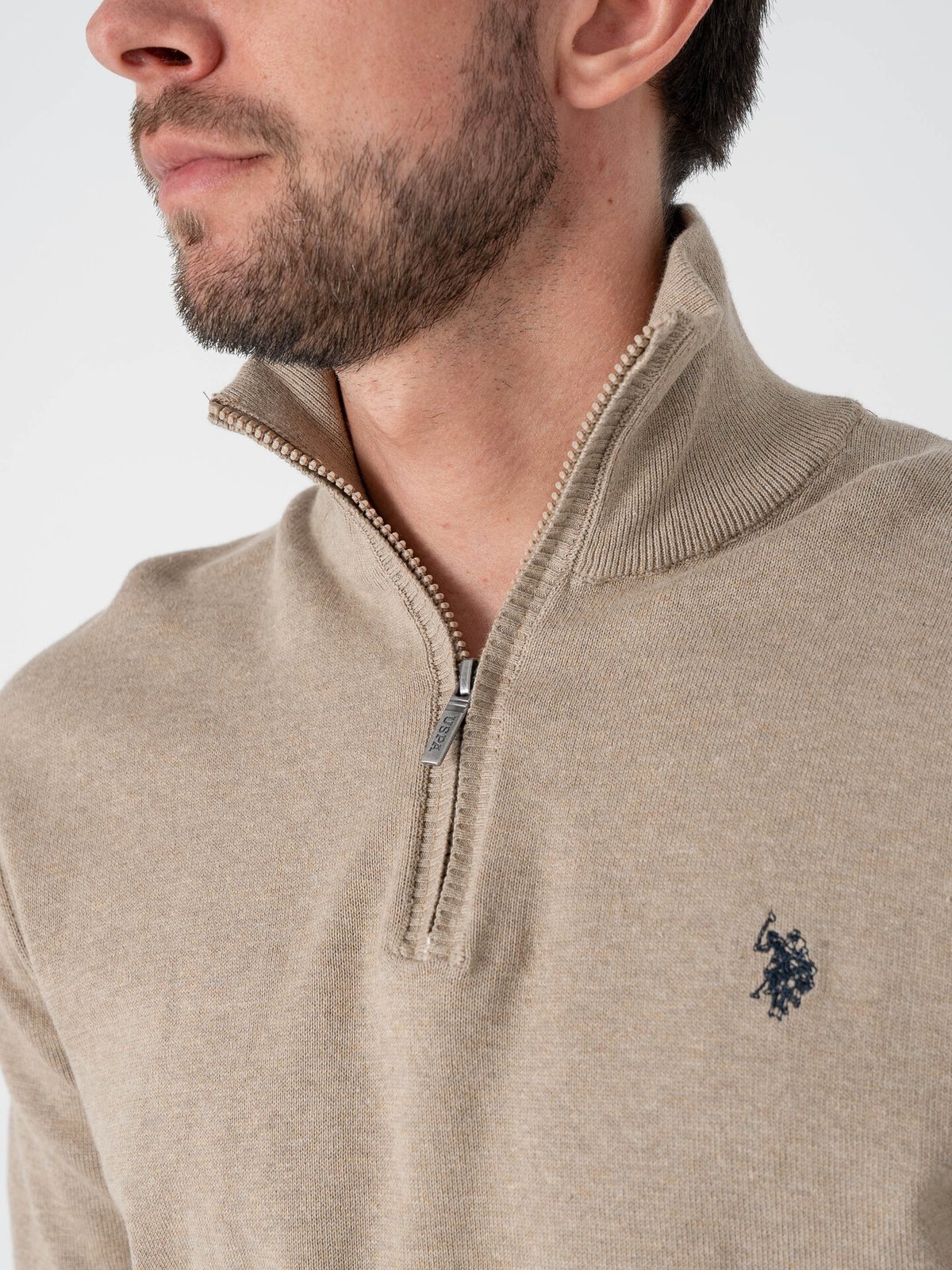 U.S. Polo Assn. Assn. Brison Knit Half Zip Crockery Melange