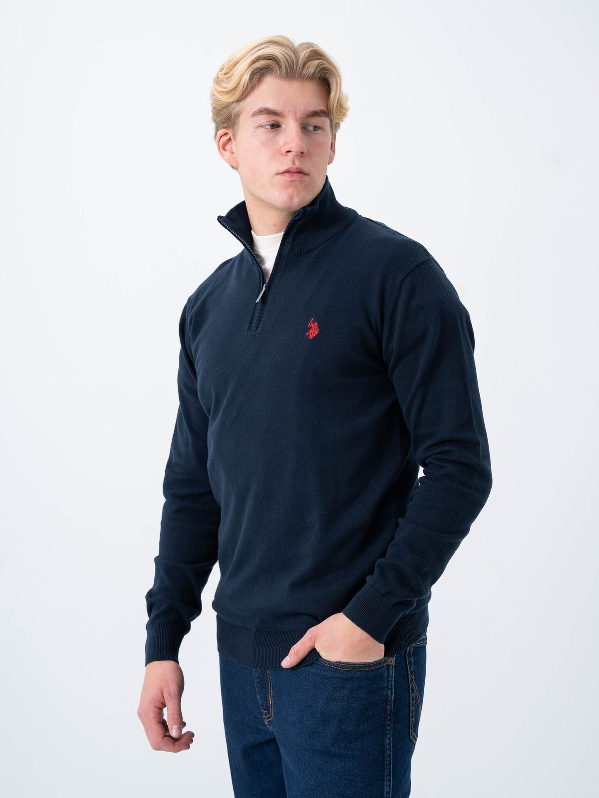 U.S. Polo Assn. Assn. Brison Knit Half Zip Dark Sapphire