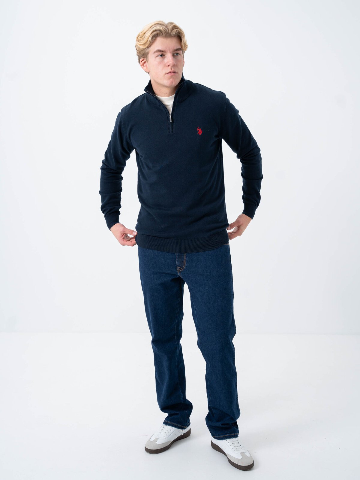 U.S. Polo Assn. Assn. Brison Knit Half Zip Dark Sapphire