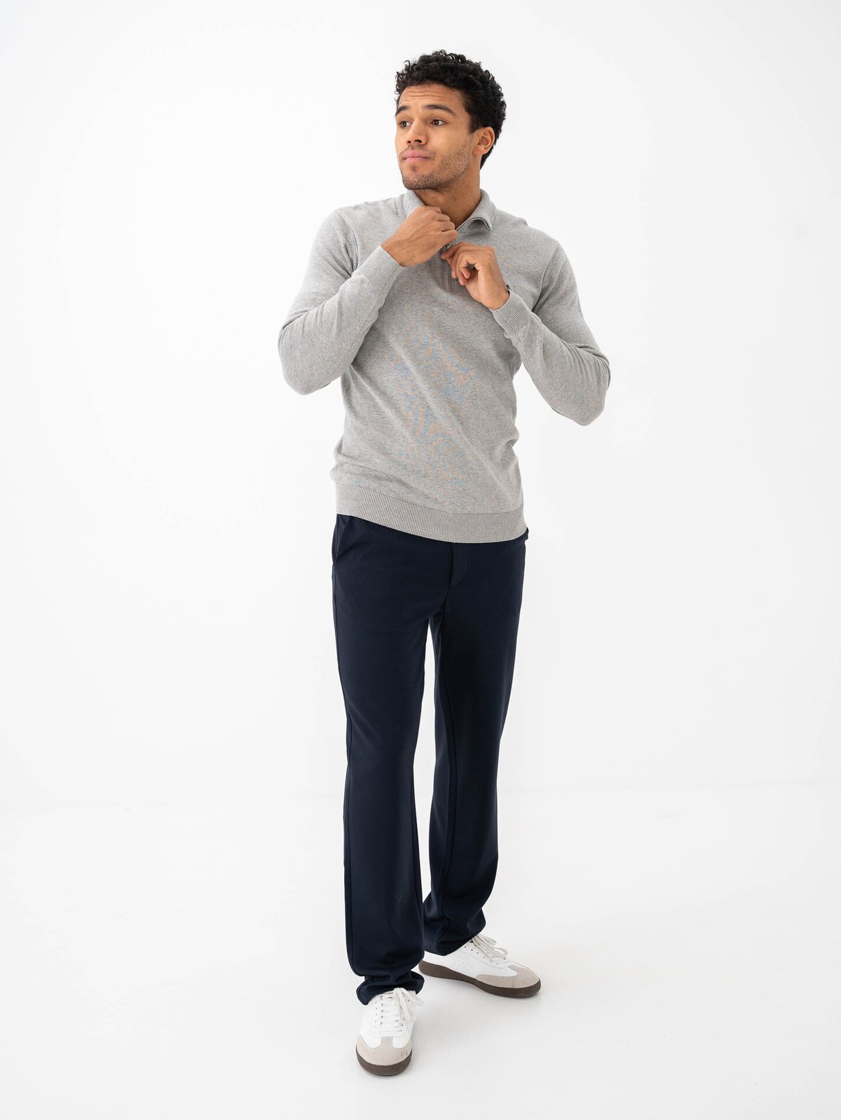 U.S. Polo Assn. Assn. Brison Knit Half Zip Grey Melange