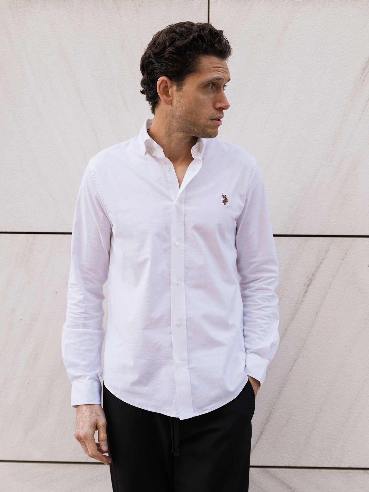 U.S. Polo Assn. Flex Calvert Shirt Regular Bright White
