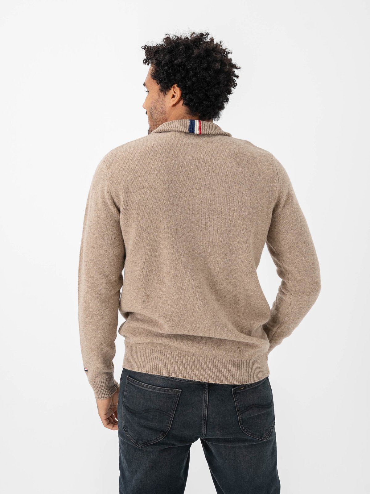 U.S. Polo Assn. Kevin Reg Lambswool Knit Brown Melange