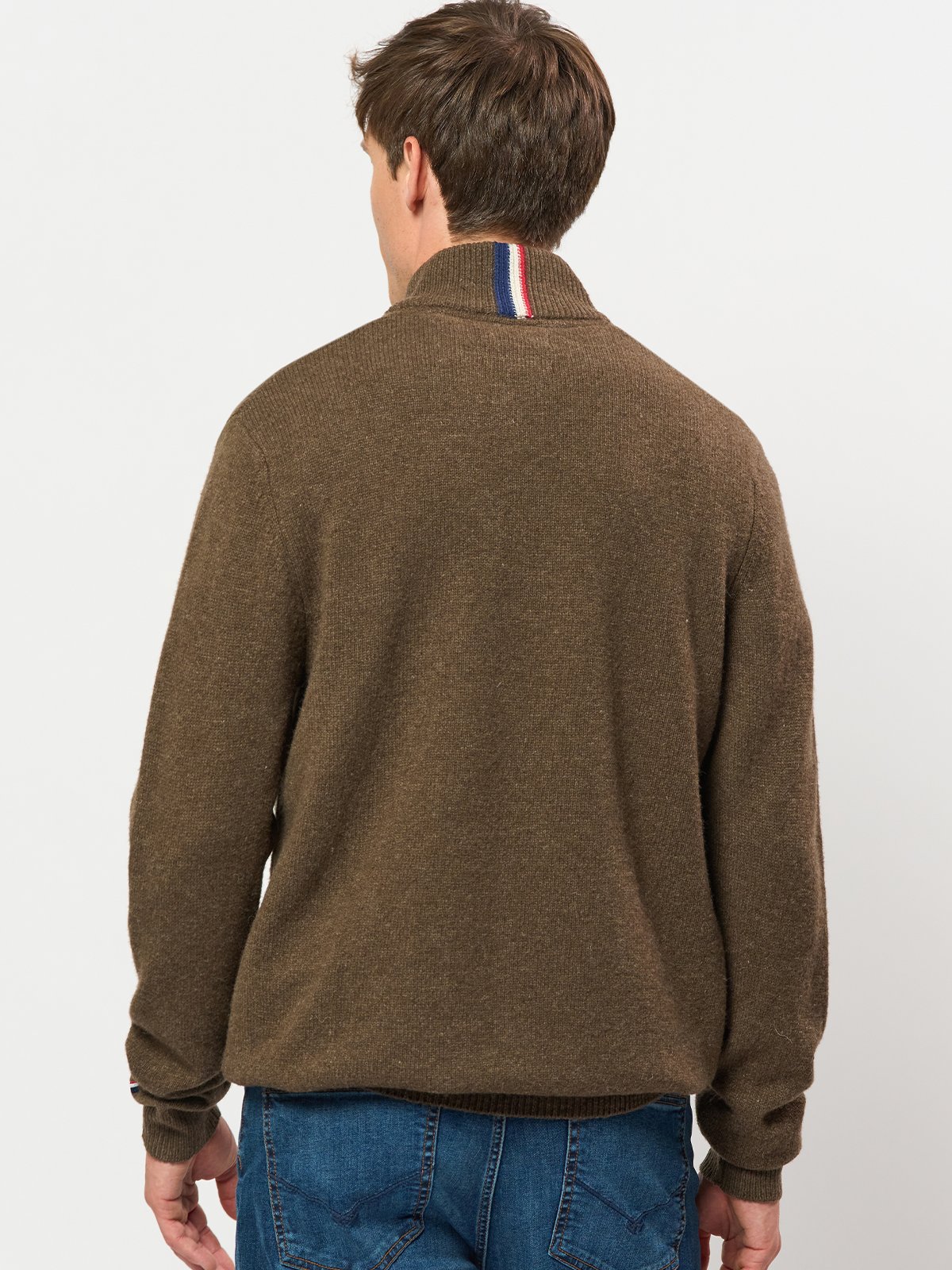 U.S. Polo Assn. Kevin Reg Lambswool Knit Chestnut Melange