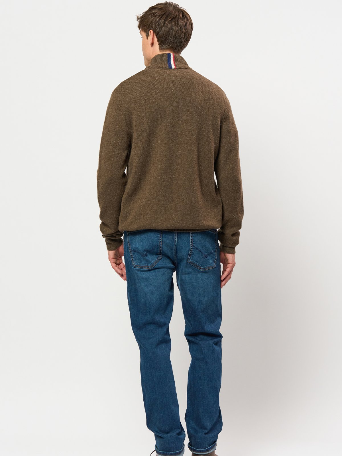 U.S. Polo Assn. Kevin Reg Lambswool Knit Chestnut Melange