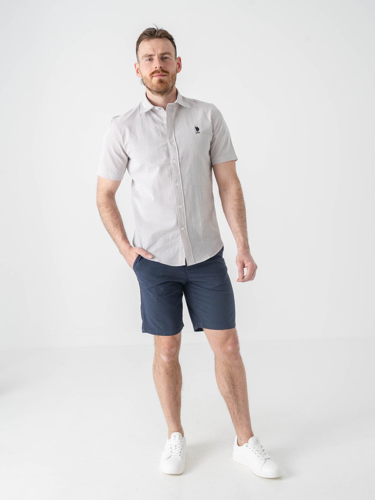 U.S. Polo Assn. Charli Regular Short Sleeve Shirt Crockery Striped