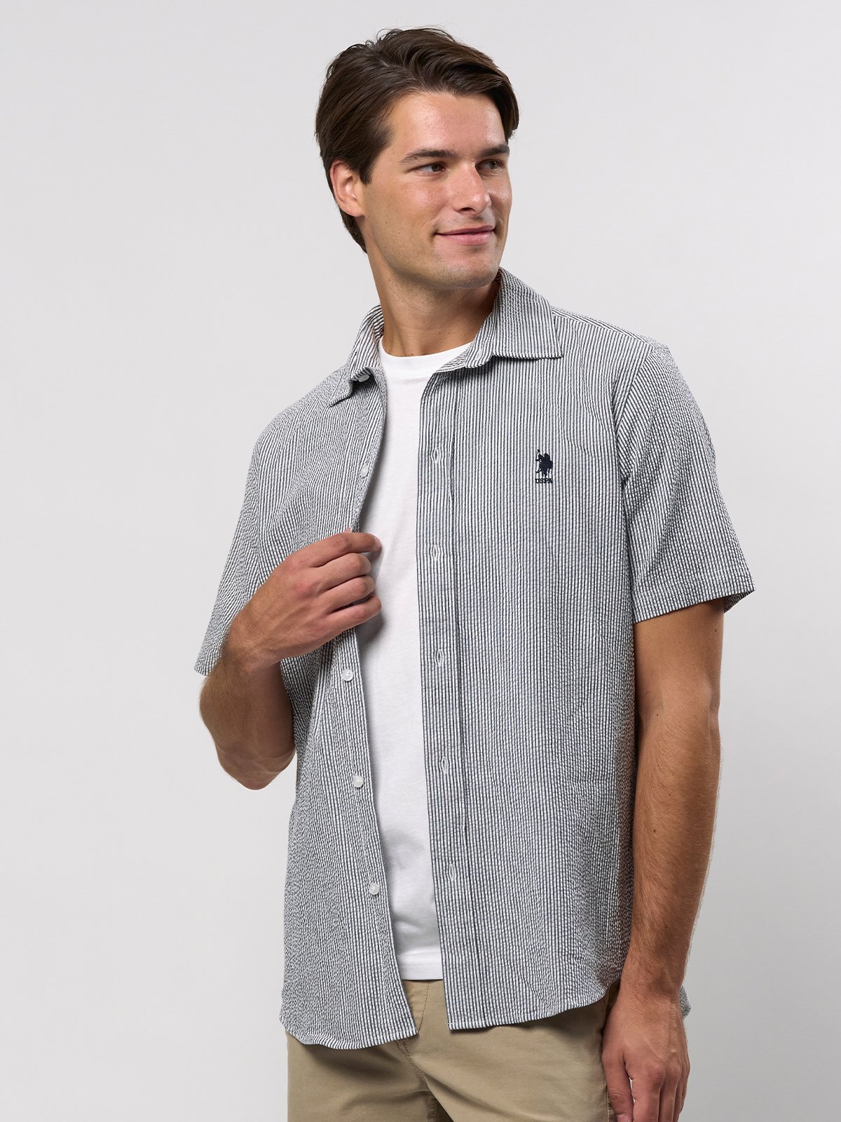 U.S. Polo Assn. Charli Regular Short Sleeve Shirt Dark Sapphire Striped