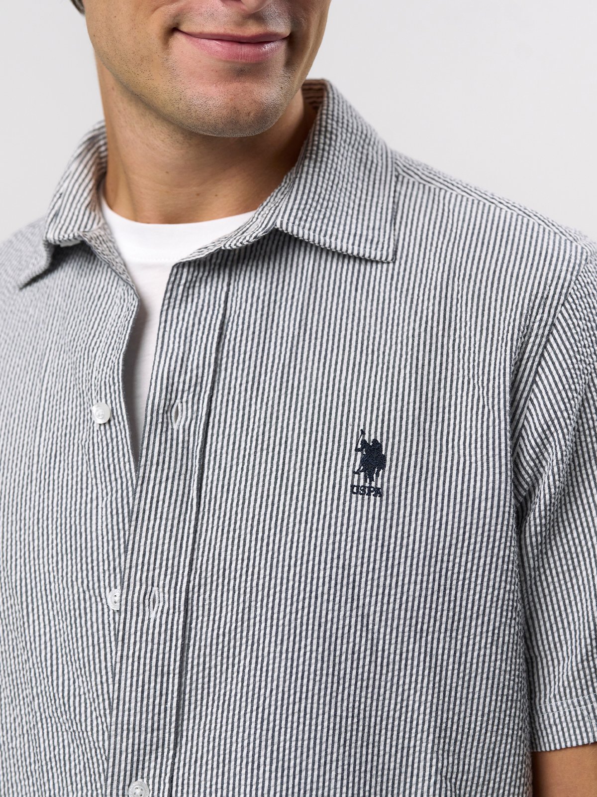 U.S. Polo Assn. Charli Regular Short Sleeve Shirt Dark Sapphire Striped