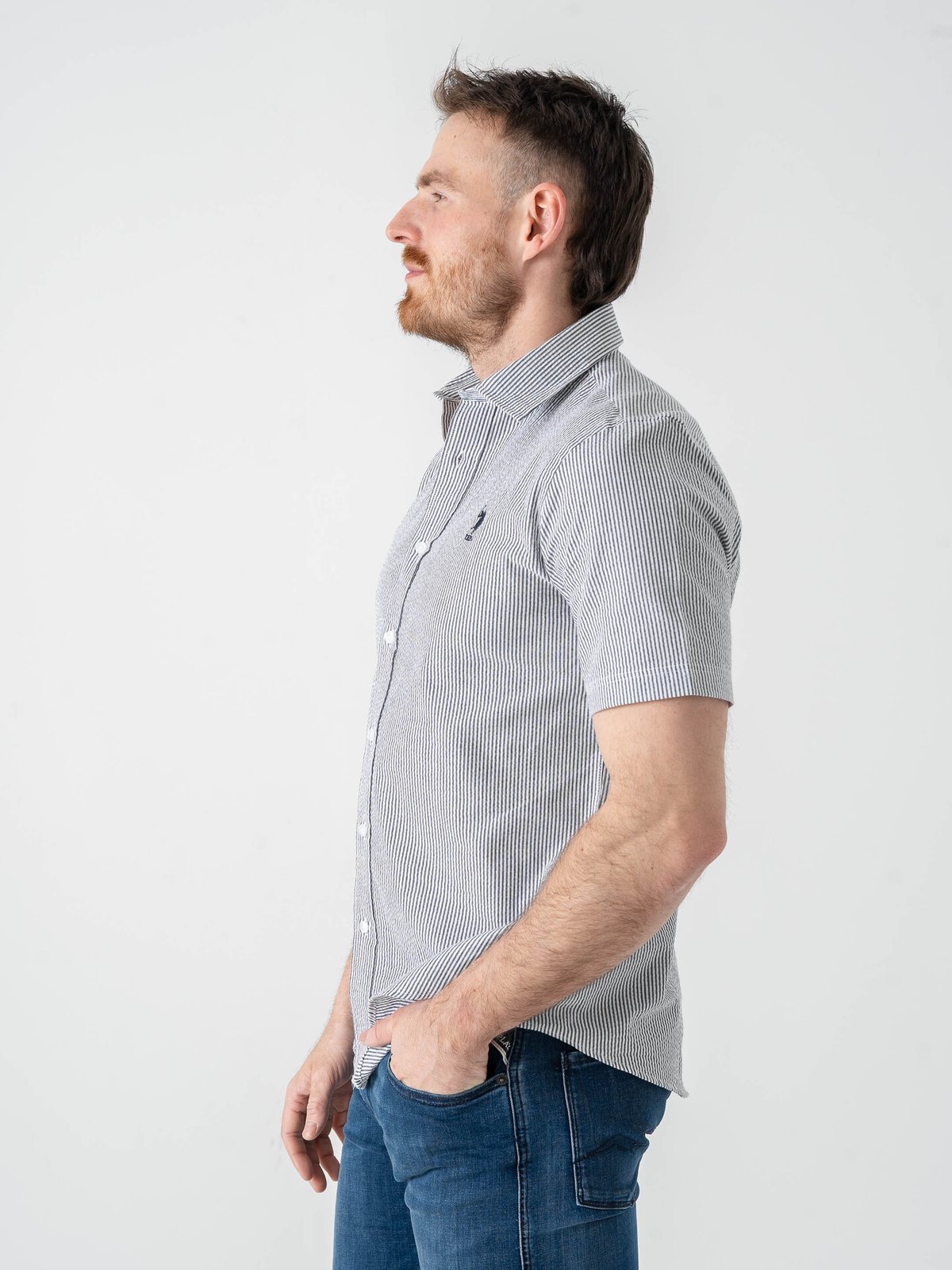 U.S. Polo Assn. Charli Regular Short Sleeve Shirt Dark Sapphire Striped