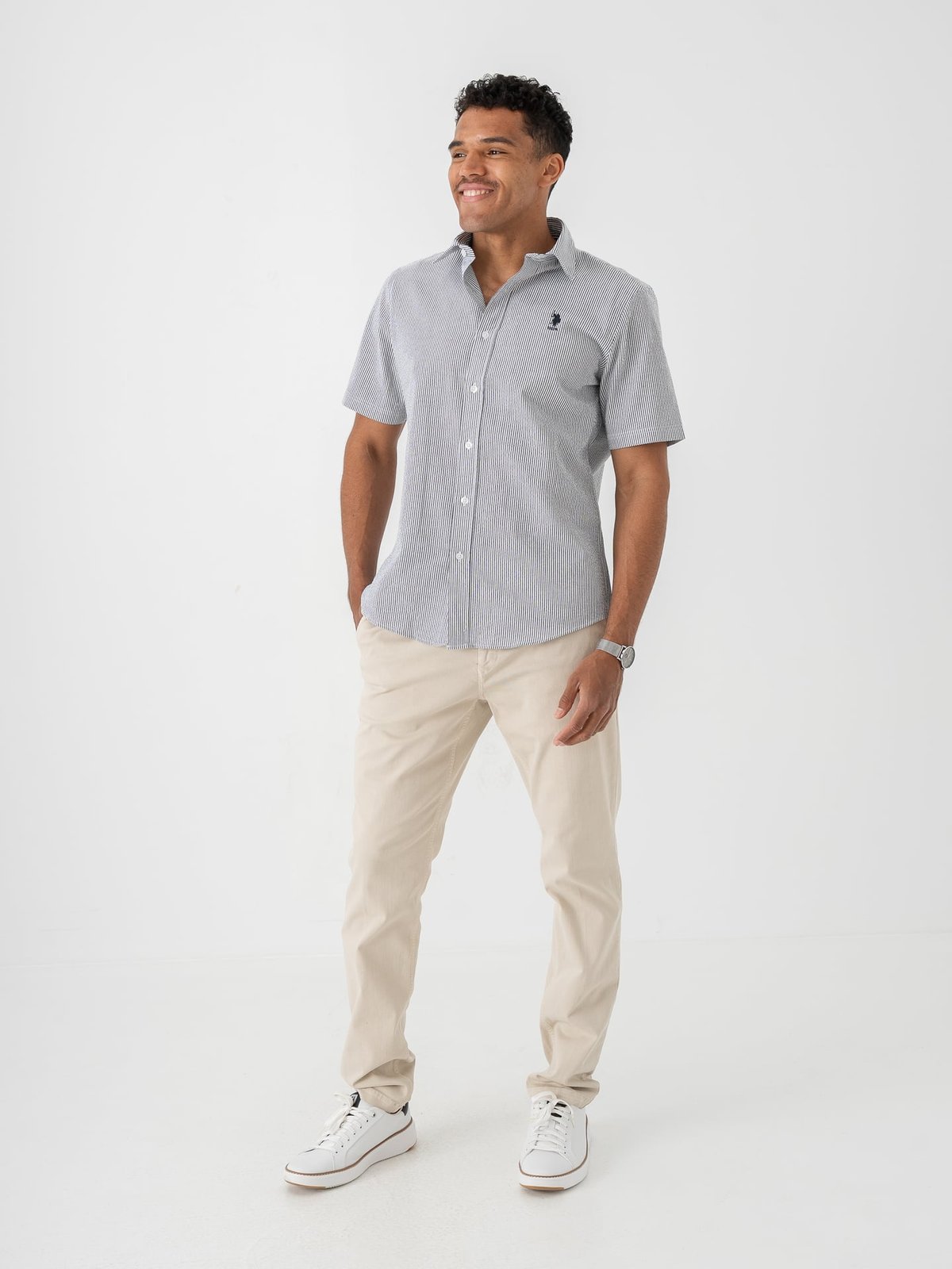 U.S. Polo Assn. Charli Regular Short Sleeve Shirt Dark Sapphire Striped