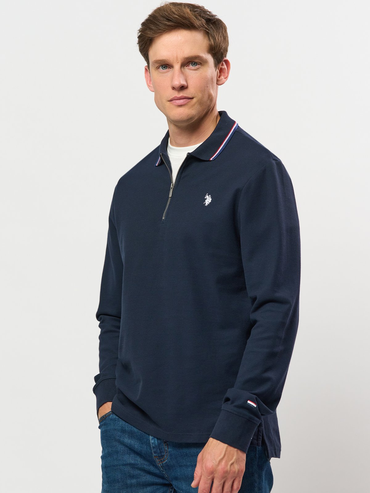 U.S. Polo Assn. Denver Polo Long Sleeve Pique Dark Sapphire