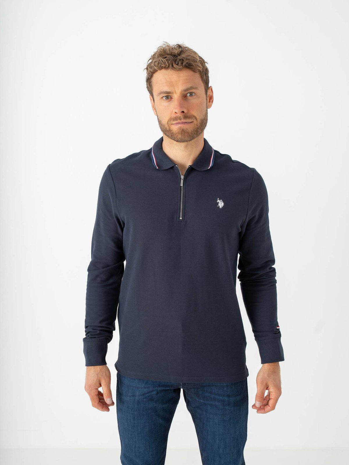 U.S. Polo Assn. Denver Polo Long Sleeve Pique Dark Sapphire