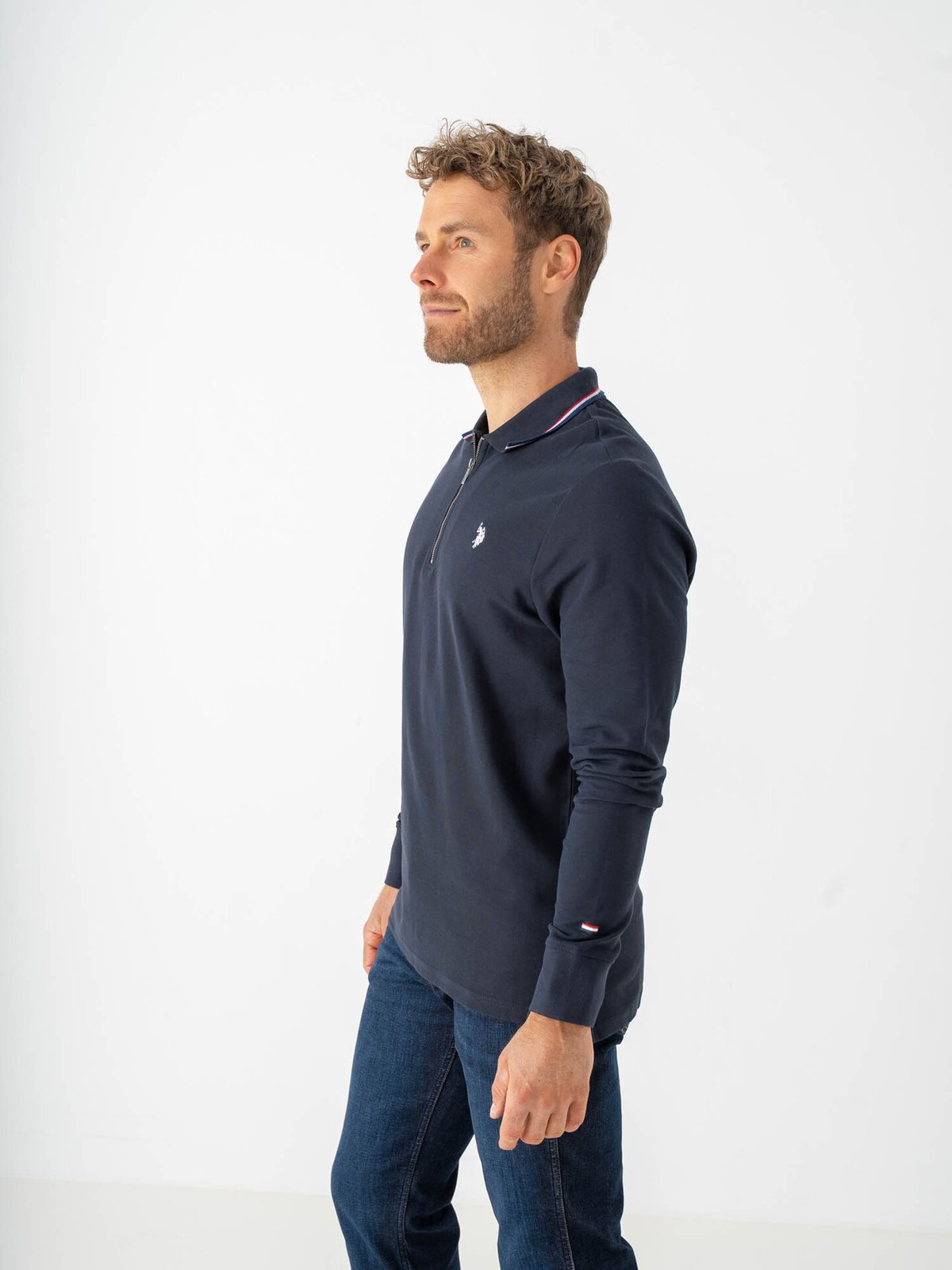 U.S. Polo Assn. Denver Polo Long Sleeve Pique Dark Sapphire