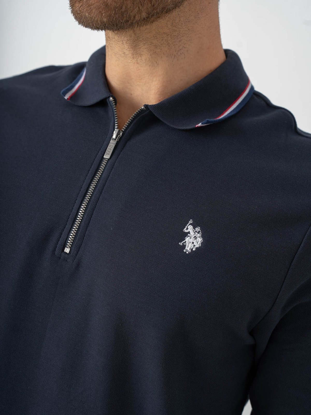 U.S. Polo Assn. Denver Polo Long Sleeve Pique Dark Sapphire