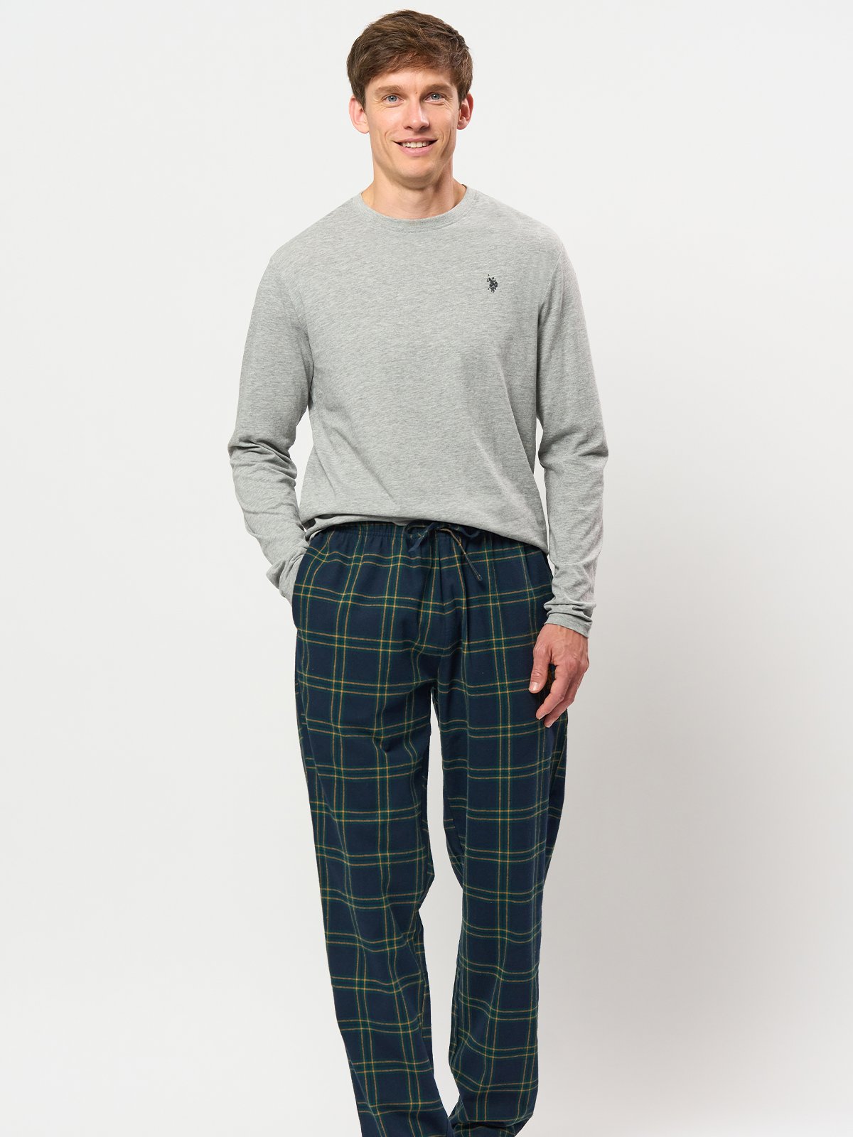 U.S. Polo Assn. Charly Flannel Pysjamas Pants Brown Sugar Check