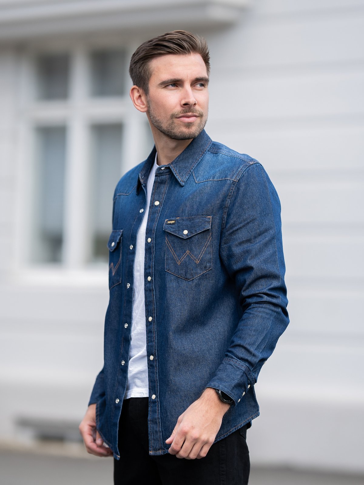 Wrangler 27mw Western Shirt Dark Stone