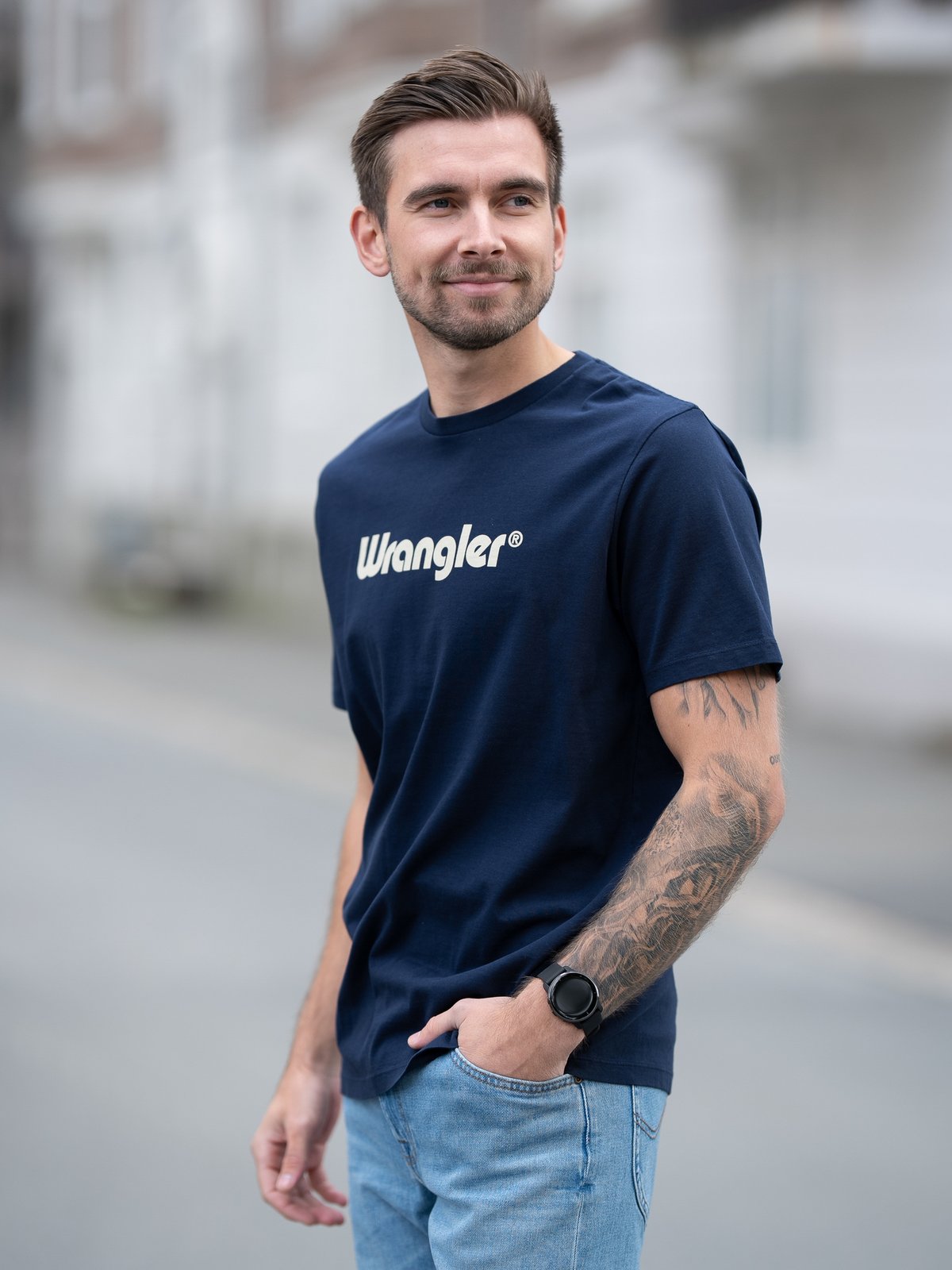 Wrangler Logo Tee Navy