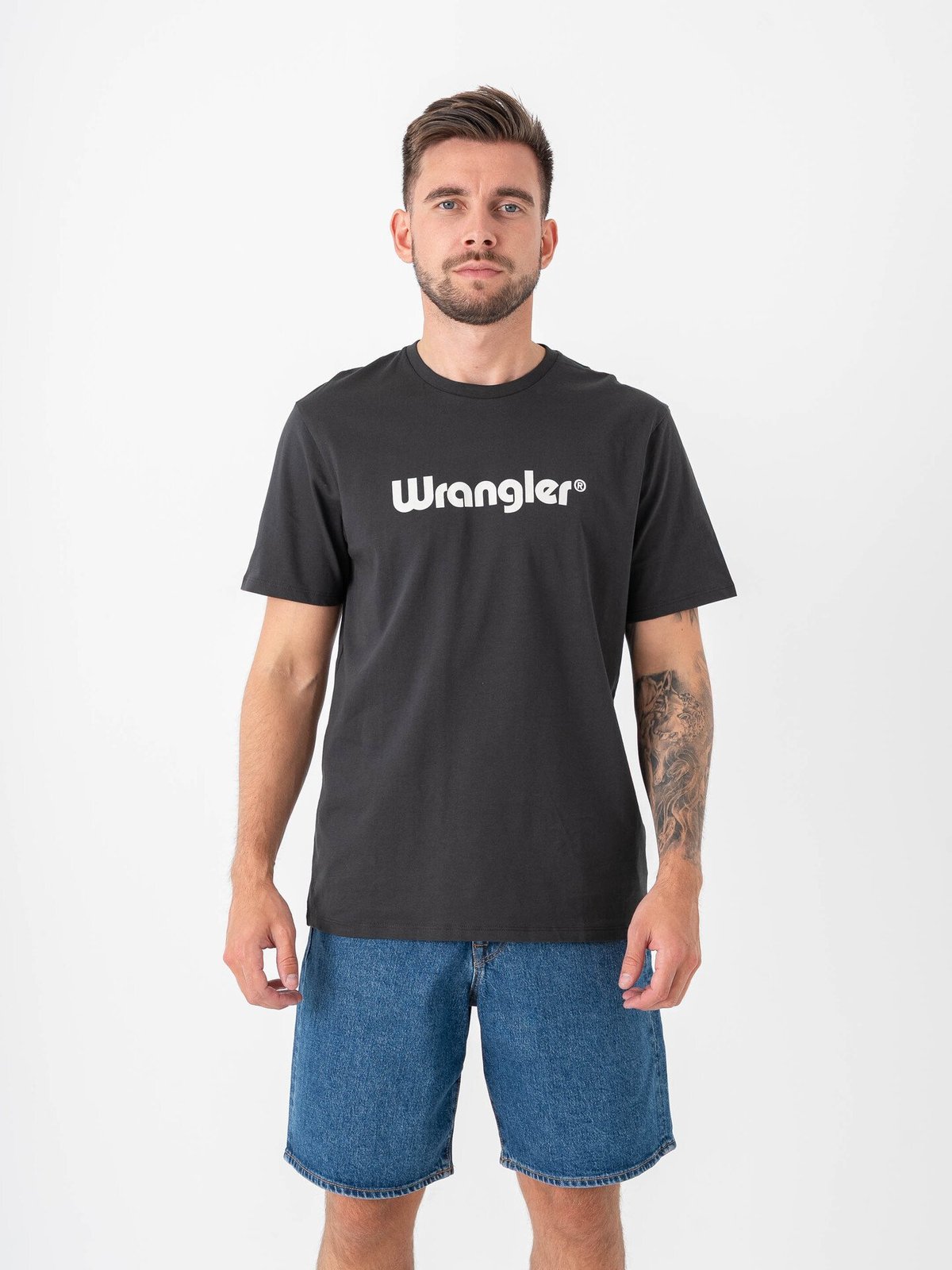 Wrangler Logo Tee Black