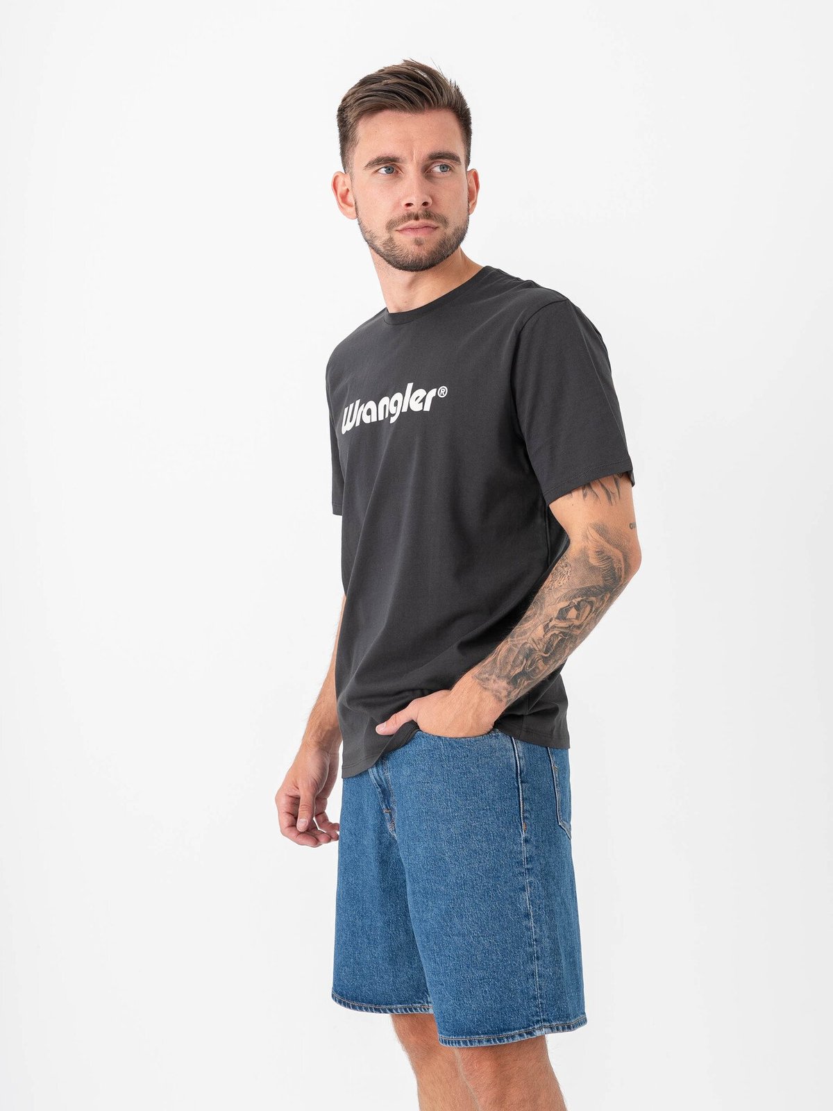 Wrangler Logo Tee Black