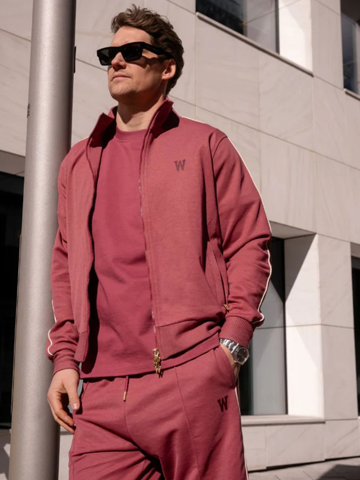 Wardrobe Essentials Track Jacket NYC Maroon
