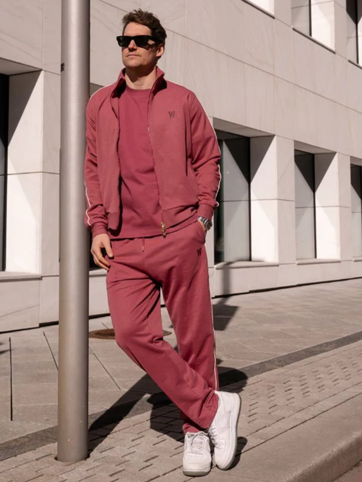 Wardrobe Essentials Track Jacket NYC Maroon