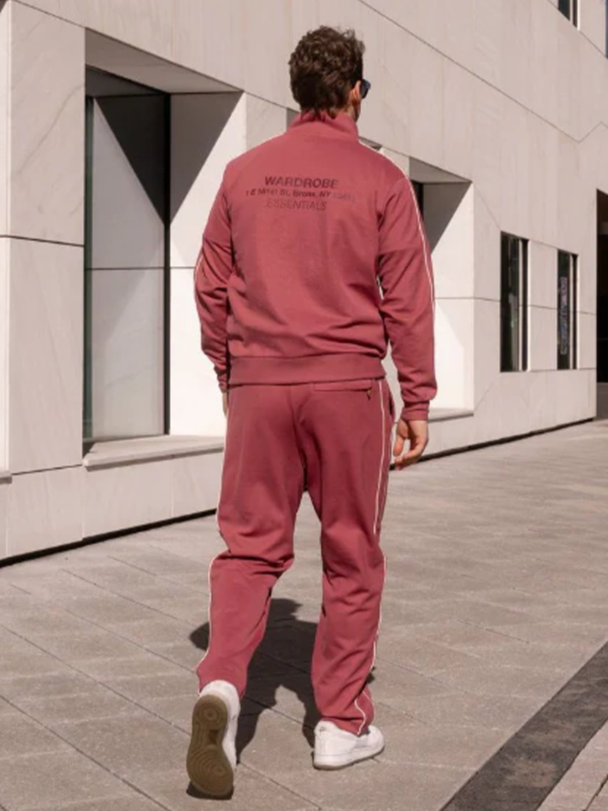 Wardrobe Essentials Track Jacket NYC Maroon