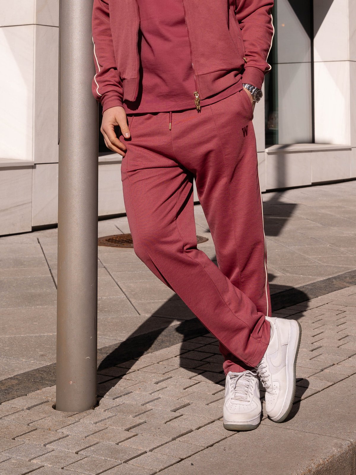 Wardrobe Essentials Track Pants NYC Maroon