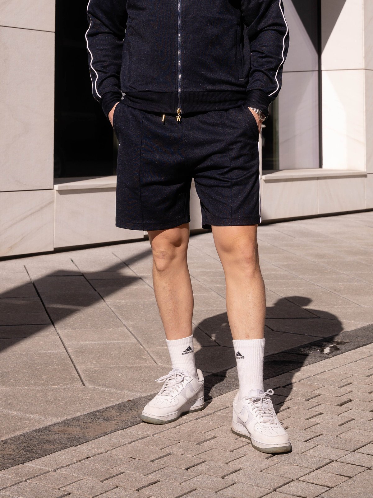 Wardrobe Essentials Track Shorts Navy
