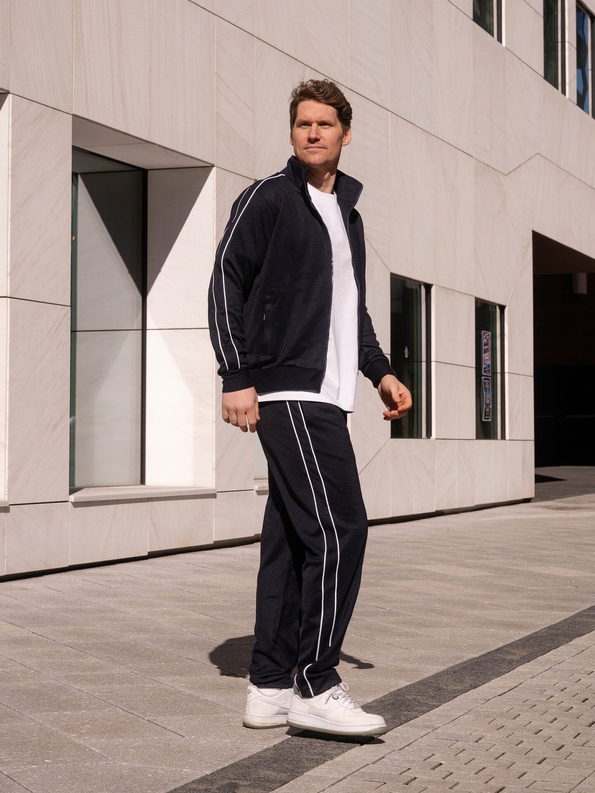 Wardrobe Essentials Track Pants NYC Navy