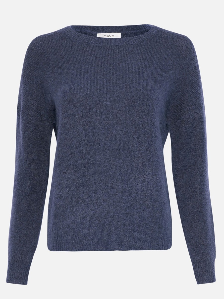 MSCH Copenhagen Femme Mohair O-Neck Pullover Gray Blue Melange