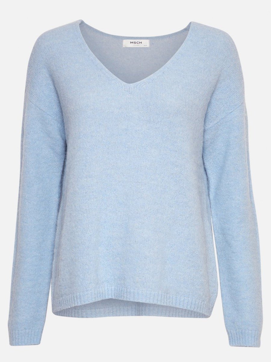 MSCH Copenhagen MSCH Copenhagen Karter Alpaca V-Neck Pullover Cashmere blue