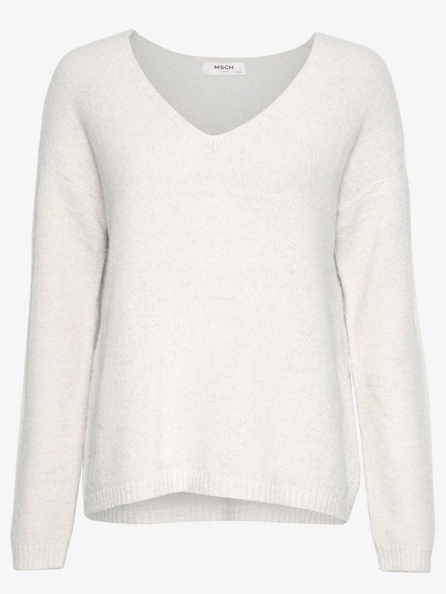 MSCH Copenhagen MSCH Copenhagen Karter Alpaca V-Neck Pullover Egret