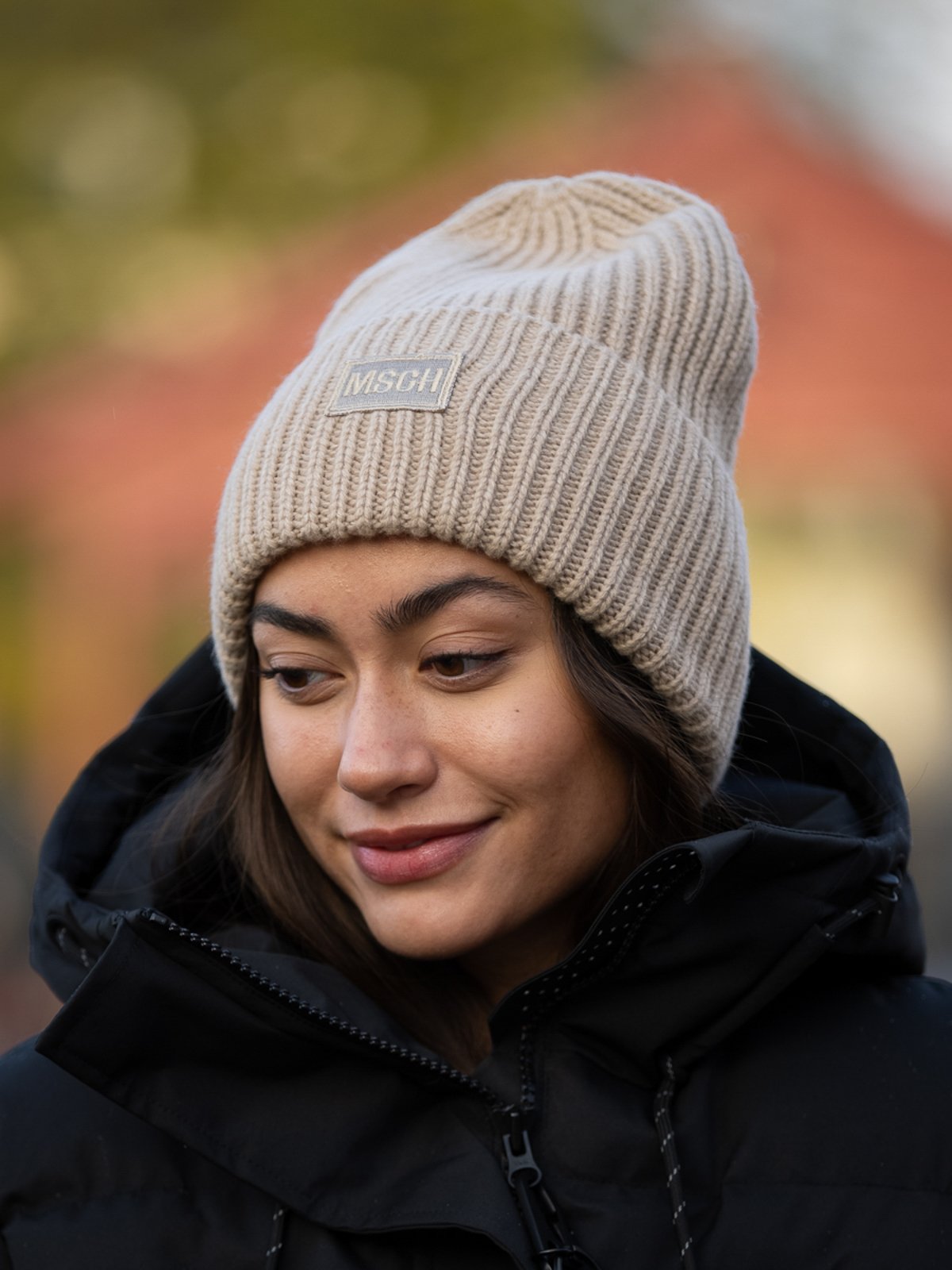 MSCH Copenhagen Kara Badge Beanie White Pepper