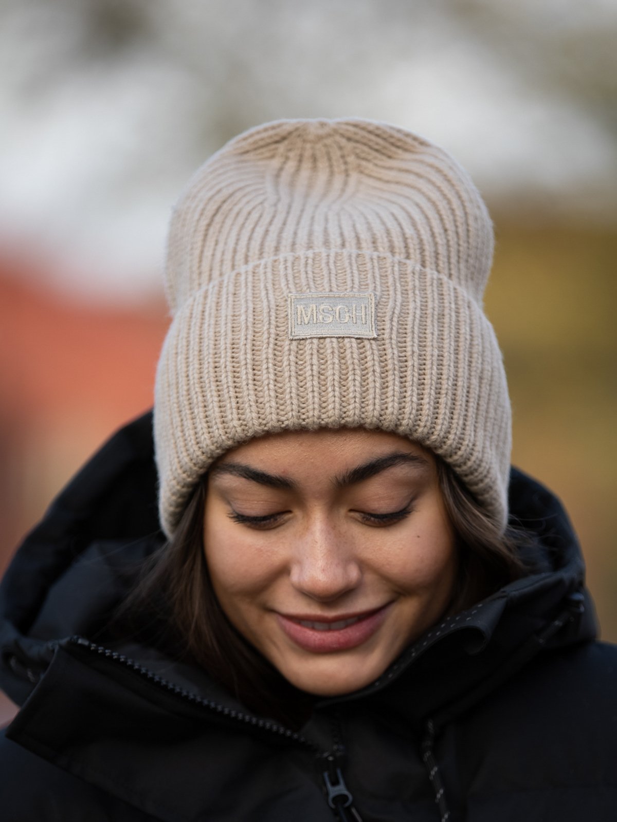 MSCH Copenhagen Kara Badge Beanie White Pepper
