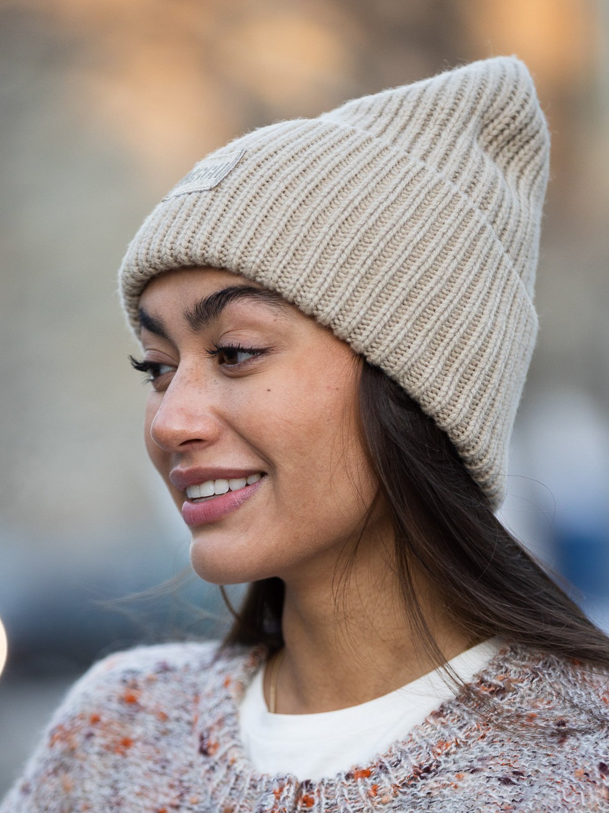 MSCH Copenhagen Kara Badge Beanie White Pepper