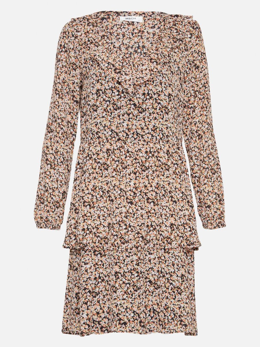 MSCH Copenhagen Merila Rikkelie Long Sleeve Dress Black dots