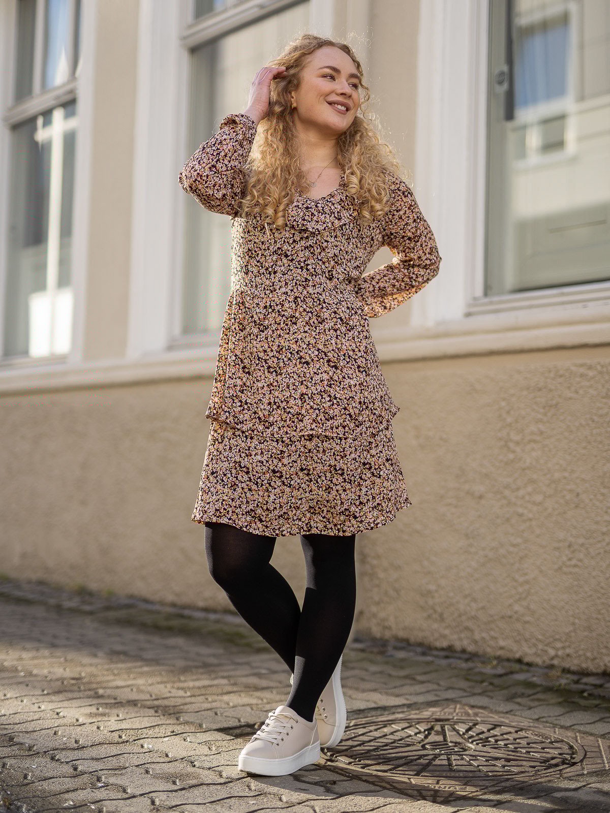 MSCH Copenhagen Merila Rikkelie Long Sleeve Dress Black dots