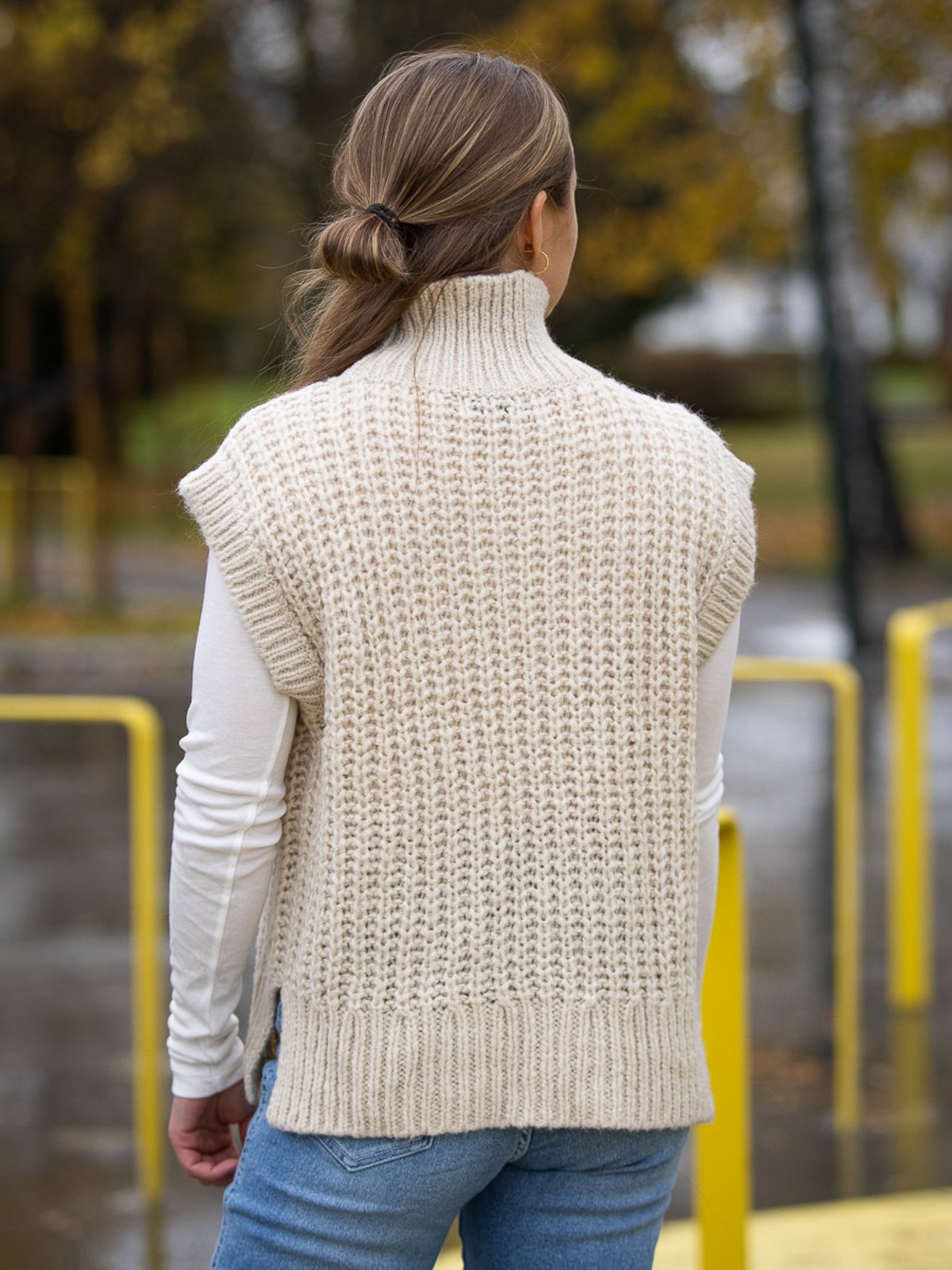 MSCH Copenhagen Heidi M Neck Vest Oatmeal Melange