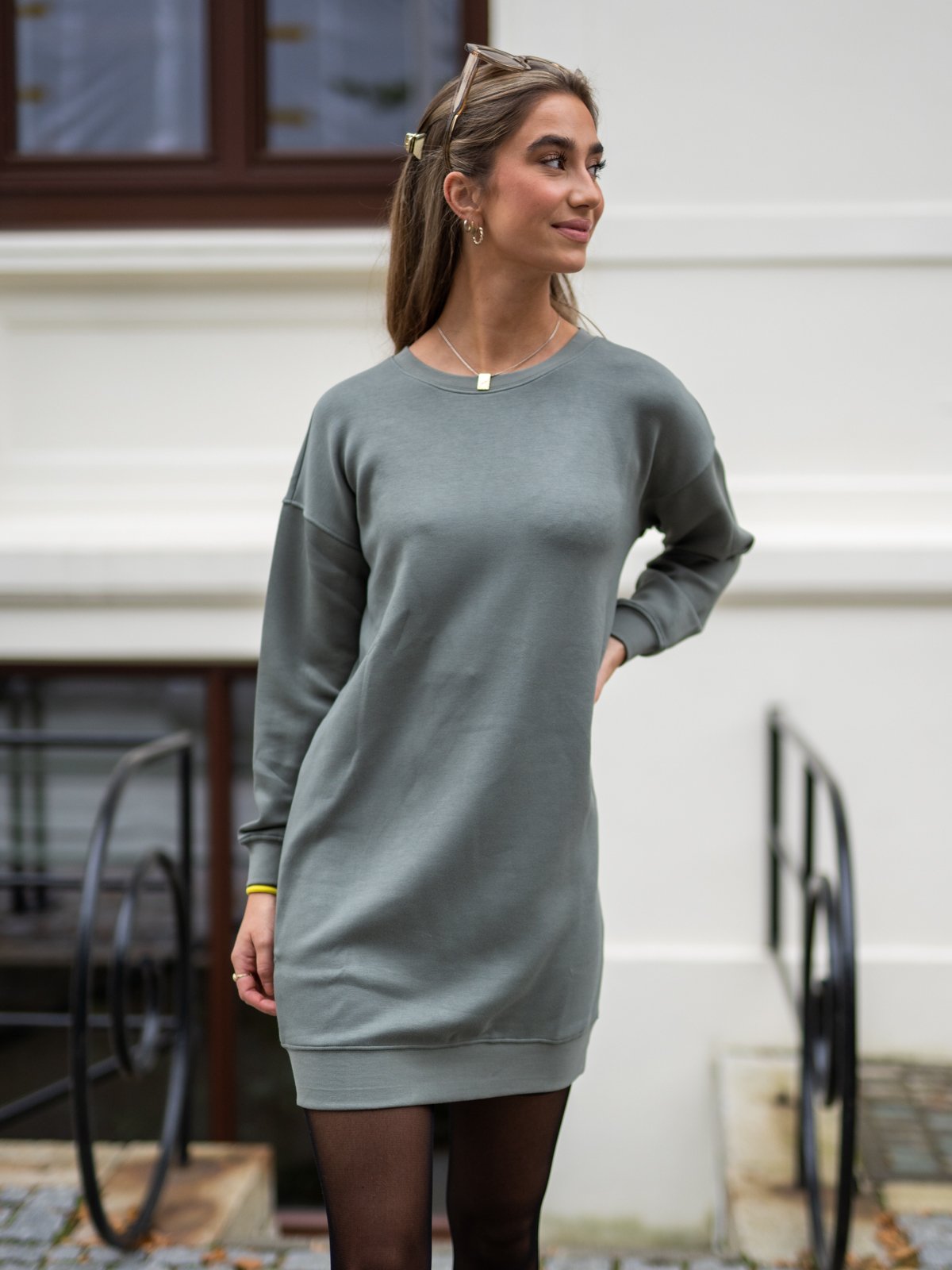 MSCH Copenhagen Ima Sweat Dress Agave Green