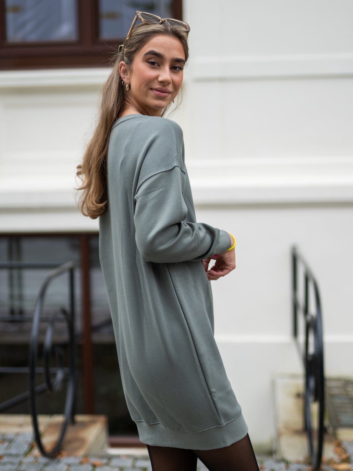 MSCH Copenhagen Ima Sweat Dress Agave Green